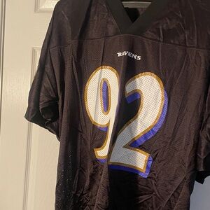 Reebok Black Jersey with Embroidered NFL Shield - Red, Blue, White Accents